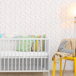 Papel de Parede Infantil Girafa e Hipopótamo Rosa 2,70x0,57m - 2