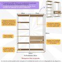 Ver imagem 3 de Guarda-roupas Closet Modulado 135cm 2 Peças com 2 Gavetas e Cabideiro Multimóveis Mp4320