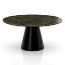 Ver imagem 1 de Mesa de Jantar Cone Redonda 110 cm Tampo Mármore Verde Vitória Régia Base Laca Preta