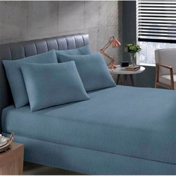Jogo de Cama Buettner Solteiro Rolinho Linha Mescla Azul - 3