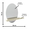 Espelho Decorativo Shelf Pinus 60x40 Oval - 5