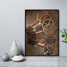Quadro Retrô Tênis - Fotos Raquetes 33x24cm - com Vidro:madeira Branca - 1