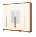 Ver imagem 1 de Guarda-Roupa Casal com Espelho Henn New Jade 6 Portas 3 Gavetas Cinamomo/Off