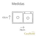 Ver imagem 4 de Cuba Dupla 78X43 Inox Dourado Quadrada Gourmet c/ Acessórios