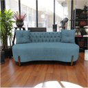 Ver mais imagens de Sofá 2 Lugares Orgânico Curvo Tókio 150cm Linho Azul