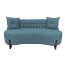 Ver imagem 2 de Sofá 2 Lugares Orgânico Curvo Tókio 150cm Linho Azul