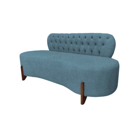 Sofá 2 Lugares Orgânico Curvo Tókio 150cm Linho Azul