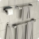 Ver imagem 1 de Kit Acessórios para Banheiro Inox com Ventosa 4 Peças Elg