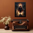 Ver imagem 2 de Quadro Umbanda Exu Tiriri 24x18cm:moldura Branca