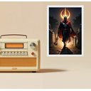 Ver imagem 1 de Quadro Umbanda Exu Tiriri 24x18cm:moldura Branca