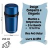 Garrafa Térmica Unitermi 250ml Compacta e Eficiente Azul Metalizado - 3