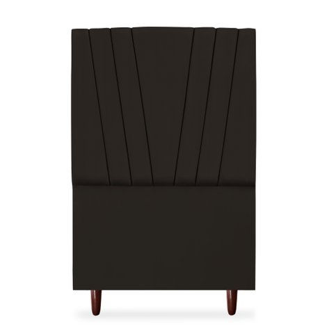 Cabeceira Estofada Solteiro Belgica 90cm Suede Marrom