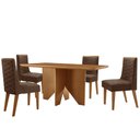 Ver imagem 2 de Mesa de Jantar Evora 120cm Mdf Canto Copo e 4 Cadeiras Safira