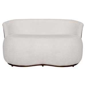 Namoradeira Beatriz 130cm Boucle com Tecido Calacata: Bege / Marrom
