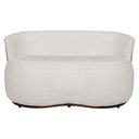 Ver imagem 1 de Namoradeira Beatriz 130cm Boucle com Tecido Calacata: Bege / Marrom