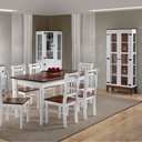 Ver imagem 3 de Conjunto Sala de Jantar e Cozinha Com 6 Cadeiras Madeira Maciça BRANCO