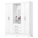 Ver imagem 1 de Guarda Roupa Casal Capelinha com Espelho 163 Cm B24 Branco Briz