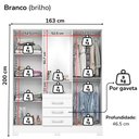 Ver imagem 6 de Guarda Roupa Casal Capelinha com Espelho 163 Cm B24 Branco Briz