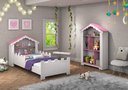 Ver imagem 1 de Conjunto de Quarto Princesa com Cama e Estante Branco/rosa - Vitamov