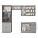 Ver mais imagens de Cozinha Modulada 271,5cm com Torre Quente P/ 2 Fornos 8 Portas 5 Gavetas Americana Henn - Cinza