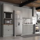 Ver imagem 1 de Cozinha Modulada 271,5cm com Torre Quente P/ 2 Fornos 8 Portas 5 Gavetas Americana Henn - Cinza