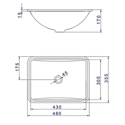 Cuba de Embutir para Banheiro Retangular L375 Deca - 4