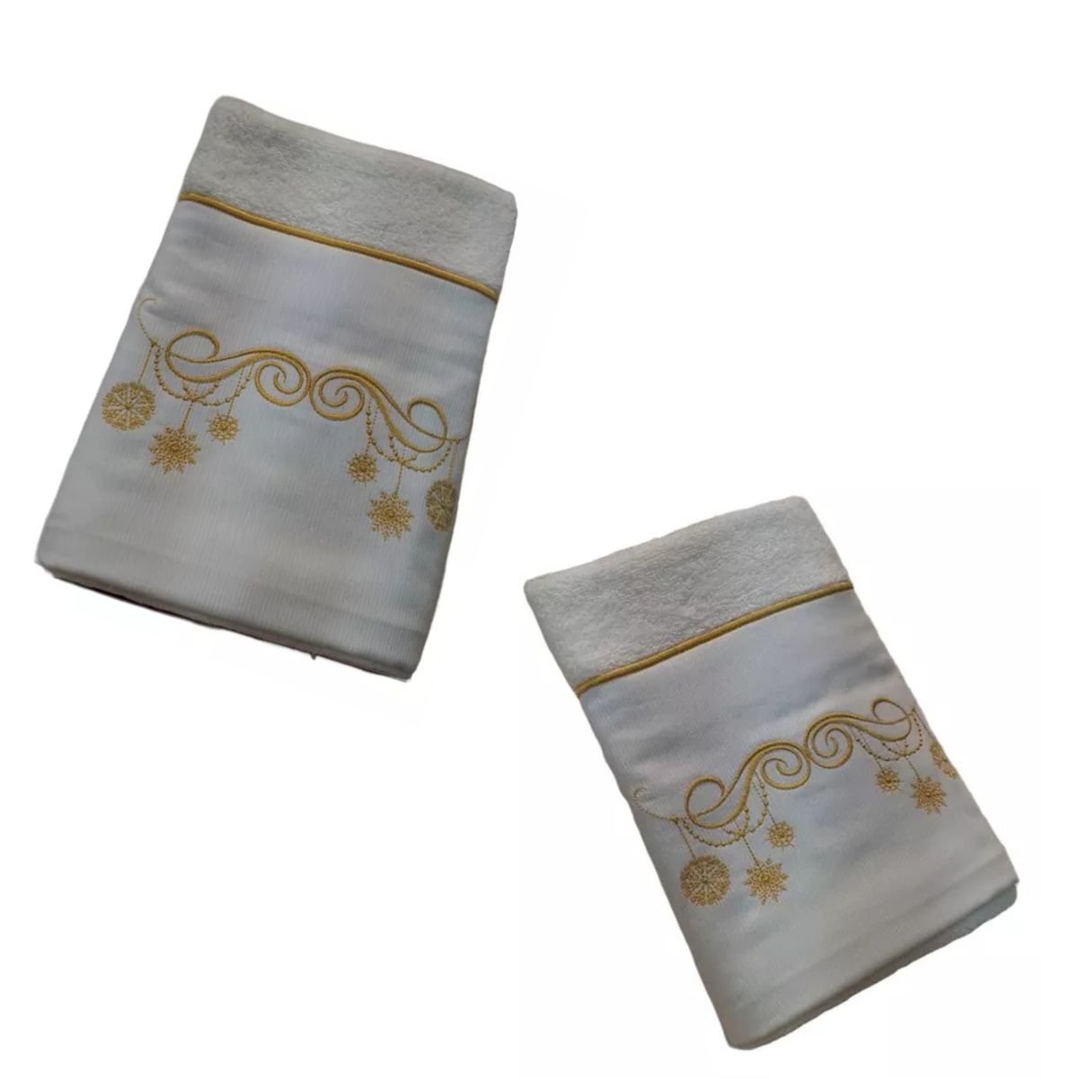 Toalha Social Super Luxo Bordado Fustao Fio Egipcio 30x50cm - 4