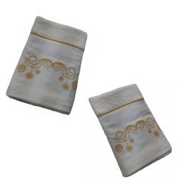 Toalha Social Super Luxo Bordado Fustao Fio Egipcio 30x50cm - 4