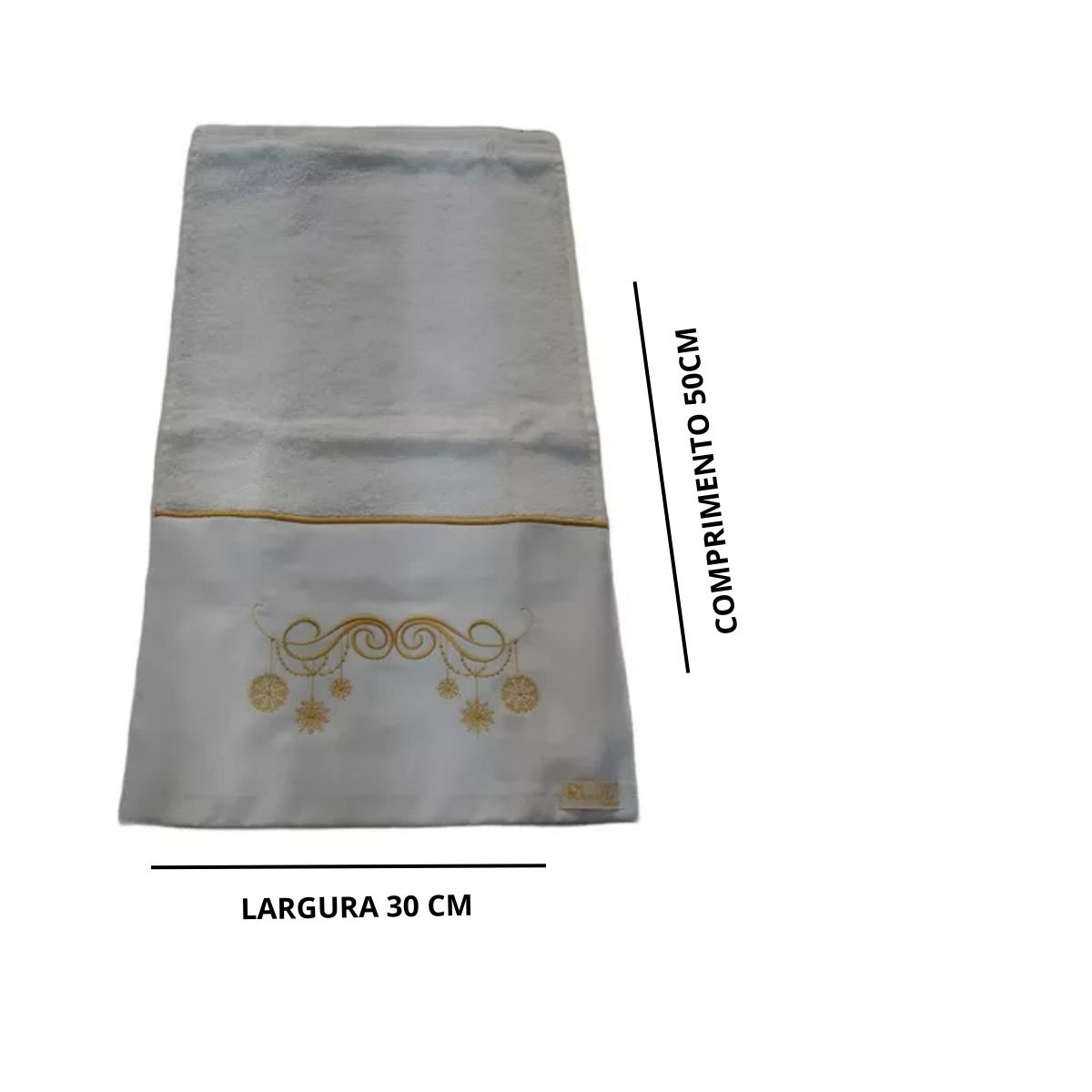 Toalha Social Super Luxo Bordado Fustao Fio Egipcio 30x50cm - 2