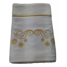 Toalha Social Super Luxo Bordado Fustao Fio Egipcio 30x50cm - 1