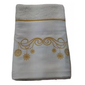 Toalha Social Super Luxo Bordado Fustao Fio Egipcio 30x50cm