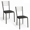Ver imagem 1 de Kit 2 Cadeiras Dubai para Sala de Jantar Metal Preto Forro Preto - Kappesberg