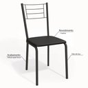 Ver imagem 4 de Kit 2 Cadeiras Dubai para Sala de Jantar Metal Preto Forro Preto - Kappesberg