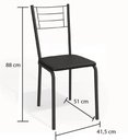 Ver imagem 5 de Kit 2 Cadeiras Dubai para Sala de Jantar Metal Preto Forro Preto - Kappesberg