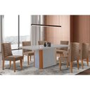 Ver imagem 1 de Conjunto: Mesa Sala Jantar Pietã¡ Curvo 180cm + 6 Cadeiras Dafne Madeira Naturale/off White -