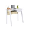 Mesa para Computador Escrivaninha 01 Gaveta Click 90 cm Branco Fosco e Tauari Nobre - D'Rossi - 1
