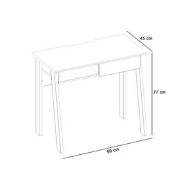 Mesa para Computador Escrivaninha 01 Gaveta Click 90 cm Branco Fosco e Tauari Nobre - D'Rossi - 6