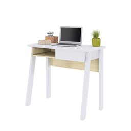 Mesa para Computador Escrivaninha 01 Gaveta Click 90 cm Branco Fosco e Tauari Nobre - D'Rossi - 4