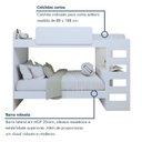 Ver imagem 7 de Beliche Solteiro com Escrivaninha e LED Cantos Arredondados Prime Branco
