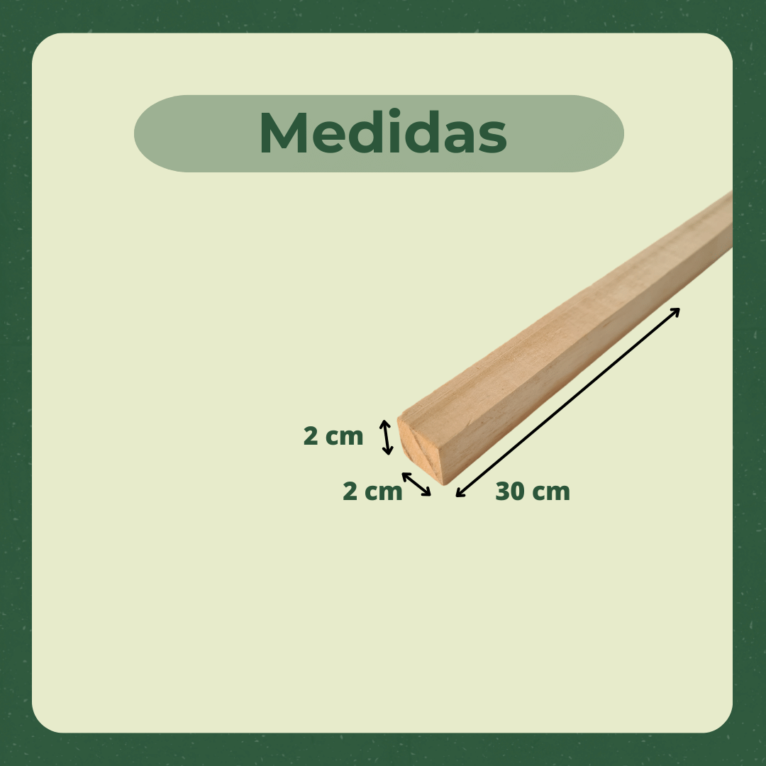 10 Ripas/sarrafos de 2x2x30 Cm Madeira de Pinus - 2