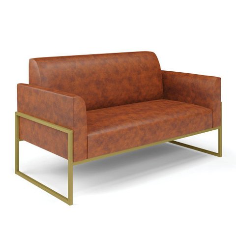 Sofá Namoradeira Base Industrial Alta Dourado Marisa Corano Nozes D03 - D\'rossi