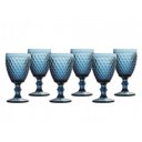 Ver imagem 3 de Jogo Conjunto de Taças de Vidro 6 Peças Bico de Abacaxi Lyor para Água e Suco 325ml Azul
