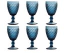 Ver imagem 4 de Jogo Conjunto de Taças de Vidro 6 Peças Bico de Abacaxi Lyor para Água e Suco 325ml Azul