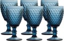 Ver imagem 1 de Jogo Conjunto de Taças de Vidro 6 Peças Bico de Abacaxi Lyor para Água e Suco 325ml Azul