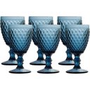 Ver imagem 1 de Jogo Conjunto de Taças de Vidro 6 Peças Bico de Abacaxi Lyor para Água e Suco 325ml Azul