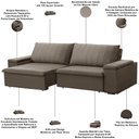 Ver imagem 4 de Sofá 3 Lugares Retrátil Reclinável para Sala 245cm Malfati F04 Veludo Marrom Claro - Lyam Decor