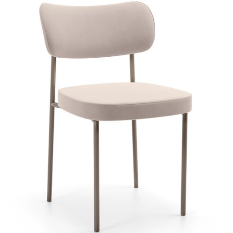 Cadeira Decorativa Sala de Jantar Melina Base Arena L02 Suede Bege - Lyam Decor