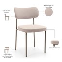 Ver imagem 4 de Cadeira Decorativa Sala de Jantar Melina Base Arena L02 Suede Bege - Lyam Decor
