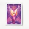 Quadro Decorativo Arcanjo Metatron 33x24cm - com Vidro:madeira Branca - 1