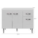 Ver imagem 4 de Balcão Pia Gabriela 120cm Branco com Tampo Mdp - Ajl Móveis